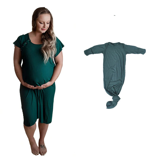 Gorgeous Green Ribbed Mommy and Me Set